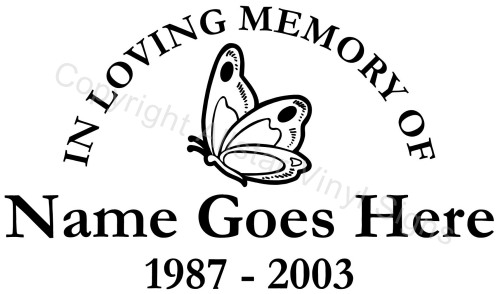 Baby And Kid Memorial Vinyl Window Decals - In Loving Memory Of Car 