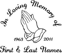 In Loving Memory Praying Hands Clip Art Sketch Coloring Page