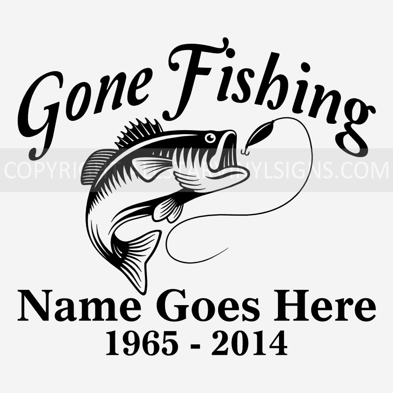 Bass Fish in Loving Memory of Vinyl Decal Custom Memorial Name and