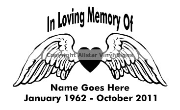 In Loving Memory Of - Angel Wings - Memorial Car Stickers - In Loving ...